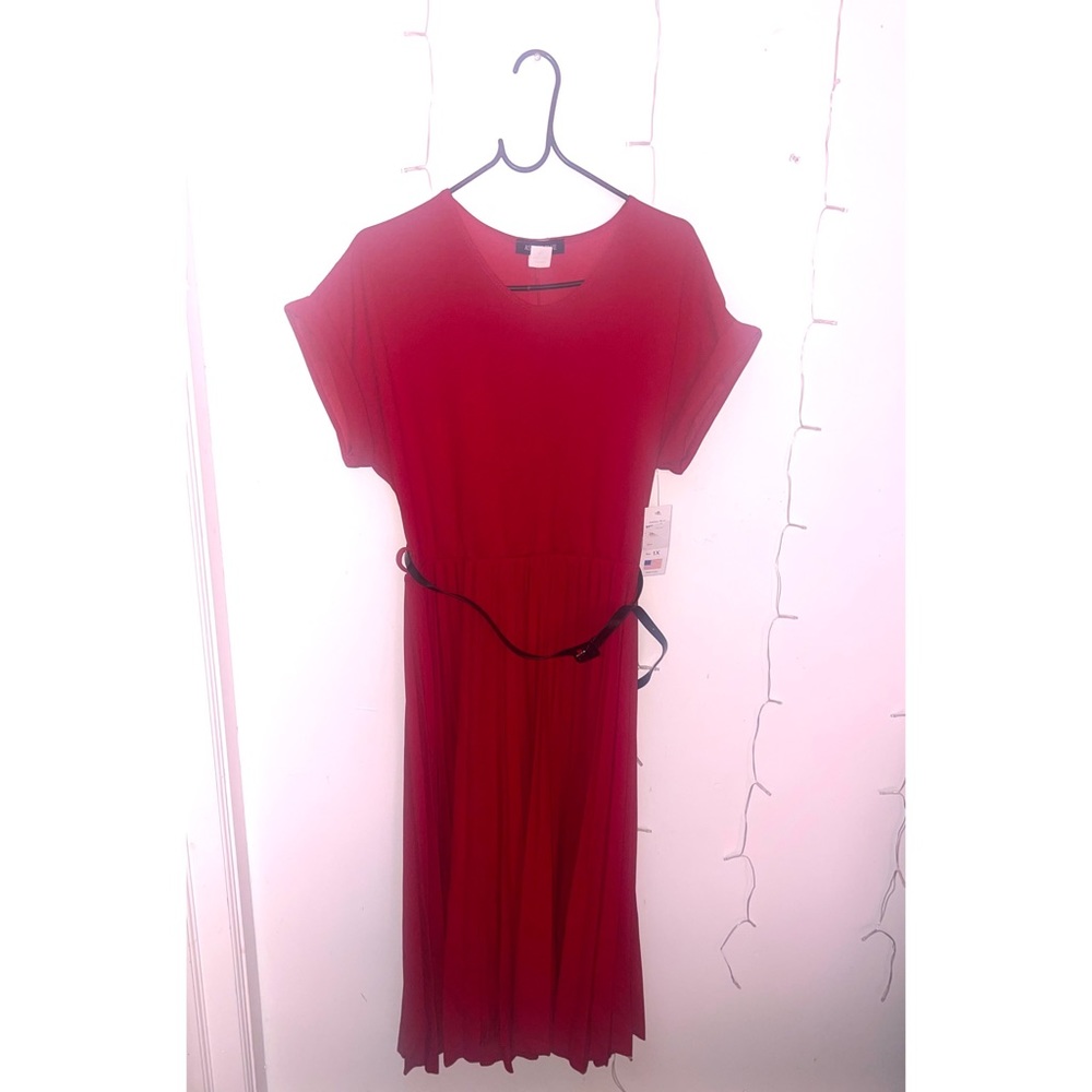 Ashley Blue Red Dress Plus Black Belt New With Tag